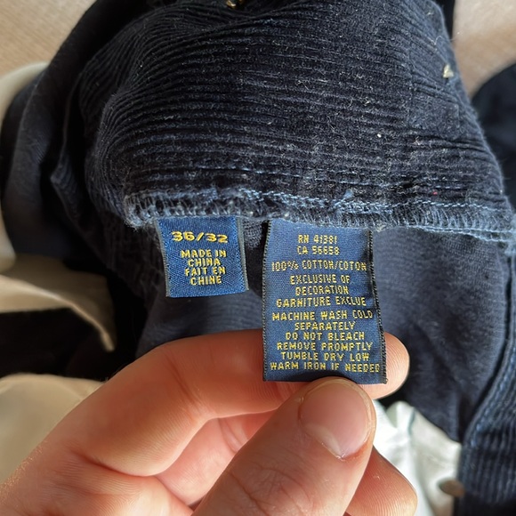 Polo Ralph Lauren Navy Corduroy Pant 36x32 - Picture 2 of 3
